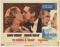 6r888 TO CATCH A THIEF LC #3 R63 best romantic c/u of Grace Kelly & Cary Grant, Alfred Hitchcock