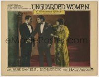 6r918 UNGUARDED WOMEN LC '24 Bebe Daniels stands behind Richard Dix, who's angry with tough guy!