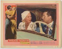 6r963 WICKED WOMAN LC #5 '53 close up of bad girl Beverly Michaels & Richard Egan in car!