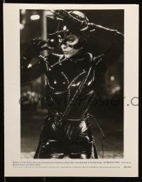 6s905 BATMAN RETURNS 2 8x10 stills '92 Michael Keaton, Michelle Pfeiffer as the Catwoman, Burton!