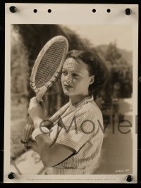 6s933 KATHERINE DEMILLE 2 8x11 key book stills '34 portraits of her with tennis racket and kitten!