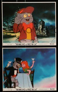 6s084 NINE LIVES OF FRITZ THE CAT 8 8x10 mini LCs '74 AIP, Robert Crumb, great feline cartoon images