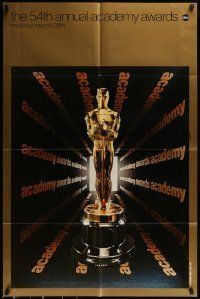 6t007 54TH ANNUAL ACADEMY AWARDS 1sh '82 ABC, great image of golden Oscar statuette!