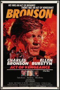 6t019 ACT OF VENGEANCE int'l 1sh '86 Charles Bronson in made-for TV thriller, Larry Salk art!