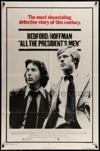 6t032 ALL THE PRESIDENT'S MEN 1sh '76 Dustin Hoffman & Robert Redford as Woodward & Bernstein!