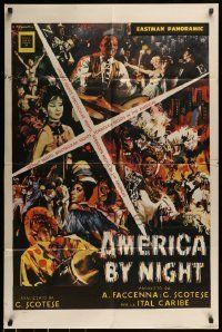 6t042 AMERICA BY NIGHT 1sh '62 exotic spots, wonderful completely different art!