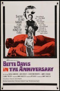 6t051 ANNIVERSARY 1sh '67 Bette Davis with funky eyepatch in English horror!