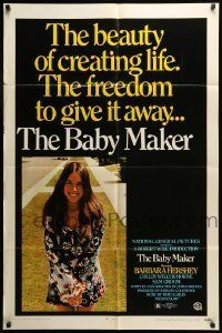 6t066 BABY MAKER 1sh '70 directed by James Bridges, surrogate mom Barbara Hershey!