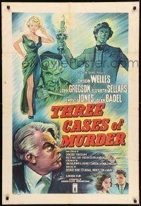 6t002 3 CASES OF MURDER English 1sh '55 Orson Welles in the greatest Somerset Maugham mysteries!