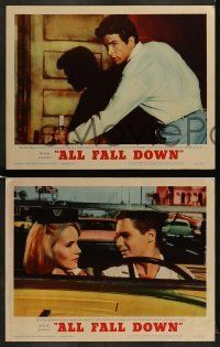 6w034 ALL FALL DOWN 8 LCs '62 young Warren Beatty isn't man enough to be faithful to one woman!
