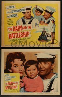 6w046 BABY & THE BATTLESHIP 8 LCs '57 English sailors John Mills & Richard Attenborough!