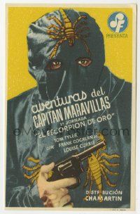6x308 ADVENTURES OF CAPTAIN MARVEL part 1 Spanish herald '43 cool image of The Scorpion w/gun!