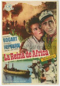 6x313 AFRICAN QUEEN Spanish herald '52 different image of Humphrey Bogart & Katharine Hepburn!