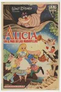 6x315 ALICE IN WONDERLAND Spanish herald '54 Walt Disney Lewis Carroll classic, different art!