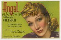 6x322 ANGEL horizontal Spanish herald '42 c/u of sexy Marlene Dietrich, Ernst Lubitsch, Raphaelson