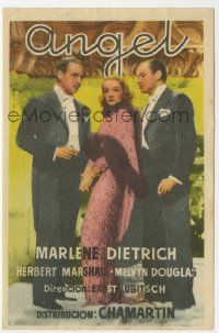6x321 ANGEL Spanish herald '42 Marlene Dietrich between Melvyn Douglas & Herbert Marshall!