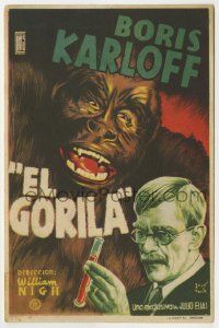 6x326 APE Spanish herald '45 great different Jose Maria art of Boris Karloff & wacky gorilla!