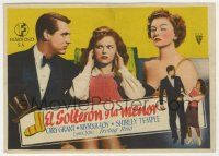 6x332 BACHELOR & THE BOBBY-SOXER Spanish herald '48 Shirley Temple between Cary Grant & Myrna Loy!