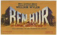 6x345 BEN-HUR Spanish herald '61 Charlton Heston, William Wyler classic religious epic, cool art!
