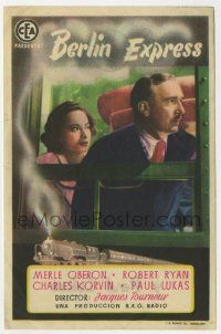 6x346 BERLIN EXPRESS Spanish herald '49 Merle Oberon & Paul Lukas, directed by Jacques Tourneur!