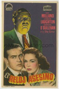 6x348 BIG CLOCK Spanish herald '48 different image of Ray Milland, Charles Laughton & O'Sullivan!