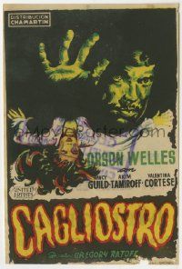 6x351 BLACK MAGIC Spanish herald '53 art of hypnotist Orson Welles as Cagliostro & Nancy Guild!