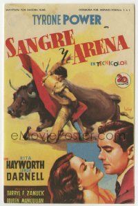 6x355 BLOOD & SAND Spanish herald '49 Tyrone Power, Rita Hayworth, different Soligo matador art!