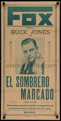 6y015 BRANDED SOMBRERO Argentinean '28 completely different image of Buck Jones!