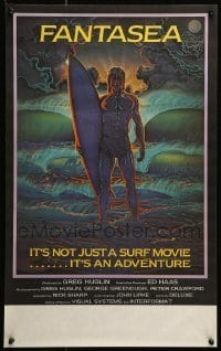 6y035 FANTASEA Aust special poster '79 cool Sharp artwork of surfer & ocean!