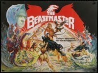 6y390 BEASTMASTER British quad '83 fantasy art of barechested Marc Singer & sexy Tanya Roberts!