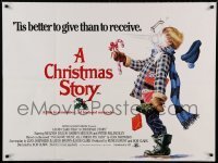 6y395 CHRISTMAS STORY British quad '84 classic Christmas movie, best different art, ultra rare!