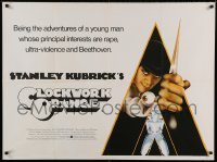 6y396 CLOCKWORK ORANGE British quad '72 Stanley Kubrick, Castle art of Malcolm McDowell!