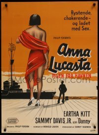 6y330 ANNA LUCASTA Danish '59 different art of sexy Eartha Kitt on pier by K. Wenzel!