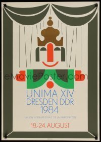 6y021 UNIMA XIV East German 23x32 '84 Union Internationale de la Marionnette puppet festival!