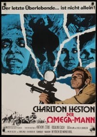 6y051 OMEGA MAN German '71 Charlton Heston is the last man alive & he's not alone, I Am Legend!