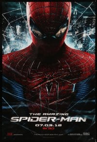 6z075 AMAZING SPIDER-MAN teaser DS 1sh 2012 portrait of Andrew Garfield in title role over city!