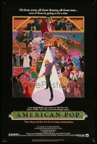 6z082 AMERICAN POP 1sh 1981 cool rock & roll animation by Wilson McClean & Ralph Bakshi!