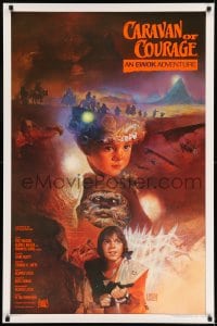 6z019 CARAVAN OF COURAGE style A int'l 1sh 1984 An Ewok Adventure, Star Wars, art by Kazuhiko Sano!