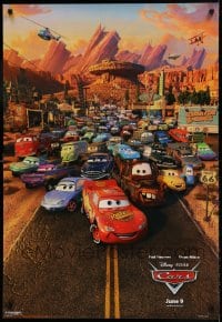 6z182 CARS advance 1sh 2006 Walt Disney Pixar animated automobile racing, great cast image!