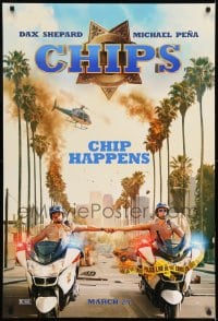 6z200 CHIPS teaser DS 1sh 2017 motorcycle cops Dax Shepard, Michael Pena, CHIP happens!