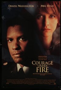 6z224 COURAGE UNDER FIRE style A int'l DS 1sh 1996 headshots of Denzel Washington & Meg Ryan!