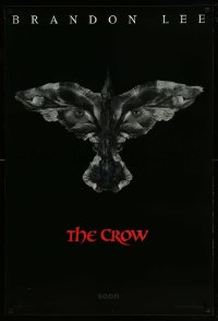 6z232 CROW teaser 1sh 1994 Brandon Lee's final movie, cool eyes in bird artwork!