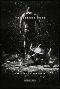 6z243 DARK KNIGHT RISES teaser DS 1sh 2012 Tom Hardy as Bane, cool image of broken mask in the rain!