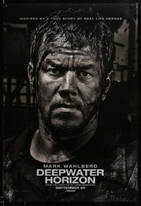 6z256 DEEPWATER HORIZON teaser DS 1sh 2016 great close-up image of oil-covered Mark Wahlberg!