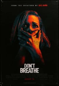 6z272 DON'T BREATHE advance DS 1sh 2016 super close-up of terrified Jane Levy, Fede Alvarez horror!