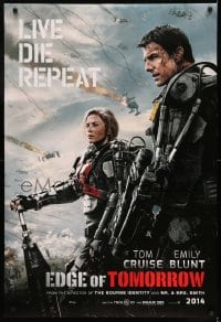6z287 EDGE OF TOMORROW teaser DS 1sh 2014 2014 style, Tom Cruise & Emily Blunt, live, die, repeat!