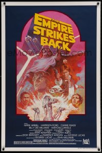 6z008 EMPIRE STRIKES BACK studio style 1sh R1982 George Lucas sci-fi classic, cool art by Tom Jung!