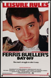 6z316 FERRIS BUELLER'S DAY OFF 1sh 1986 c/u of Matthew Broderick in John Hughes teen classic!