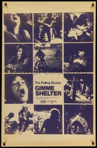 6z362 GIMME SHELTER 1sh 1971 Rolling Stones rock & roll concert, ultra rare montage style 1-sheet!