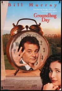 6z392 GROUNDHOG DAY 1sh 1993 Bill Murray, Andie MacDowell, directed by Harold Ramis!